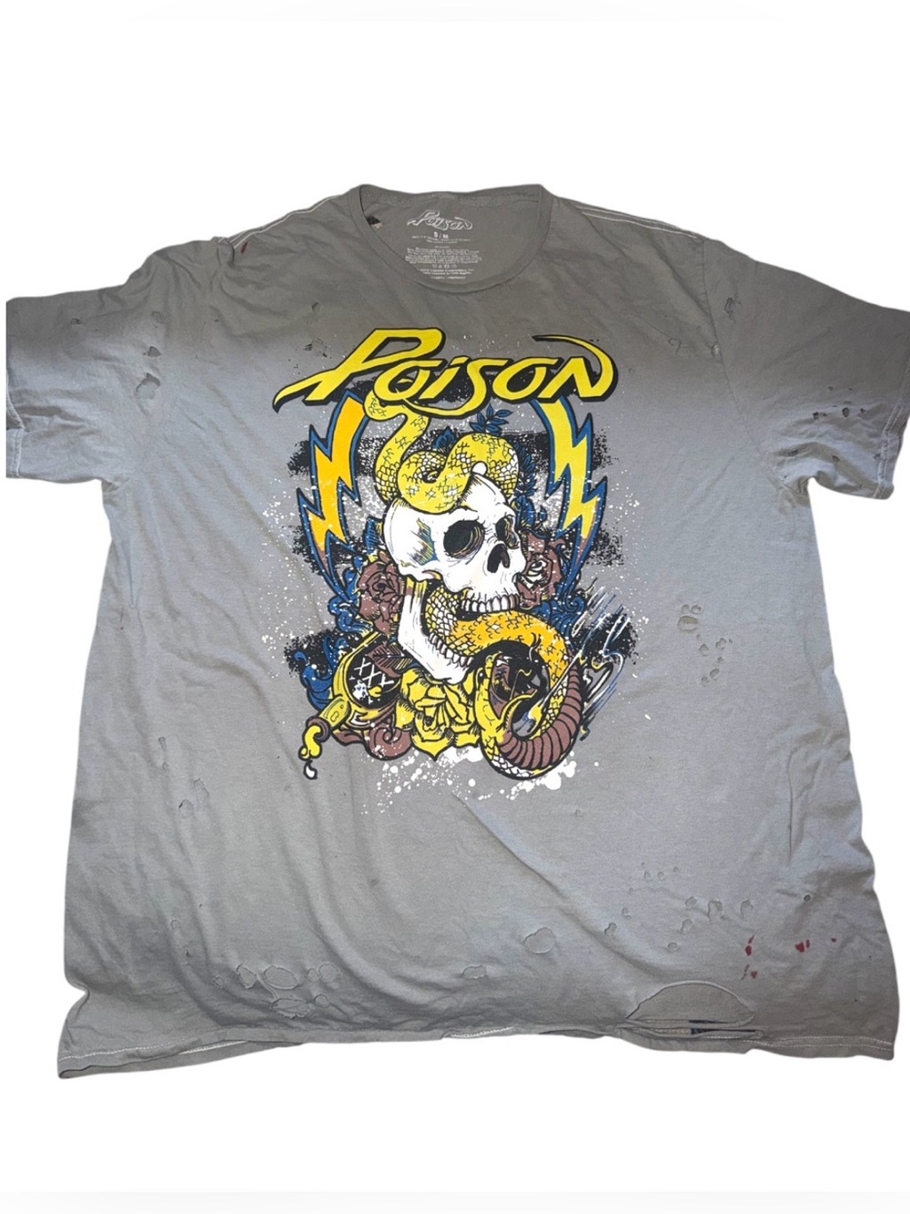 Poison Rock Band Distressed Graphic T-shirt
